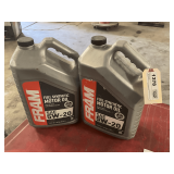 2 1.25 GALLON JUGS OF FRAM SAE 5W-20 FULL SYNTHETIC MOTOR OIL