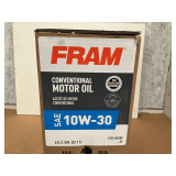 6 GALLONS OF FRAM SAE 10W-30 CONVENTIONAL MOTOR OIL