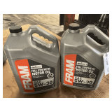 2 1.25 GALLON JUGS OF FRAM SAE 5W-30 FULL SYNTHETIC MOTOR OIL