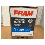 6 GALLONS OF FRAM SAE 10W-30 CONVENTIONAL MOTOR OIL