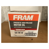 1 CASE/3 1.25 GALLON JUGS OF FRAM SAE5W-30 SYNTHETIC HIGH MILEAGE MOTOR OIL