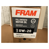 6 GALLONS OF FRAM SAE 0W-20 FULL SYNTHETIC MOTOR OIL
