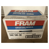1 CASE CONTAINING 12 QUART SIZE BOTTLES OF FRAM SAE 5W-30 CONVENTIONAL MOTOR OIL