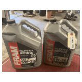 2 1.25 GALLON JUGS OF FRAM SAE 5W-20 FULL SYNTHETIC MOTOR OIL