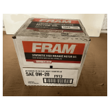 1 CASE/6 QUARTS OF FRAM SAE 0W-20 SYNTHETIC HIGH MILEAGE MOTOR OIL