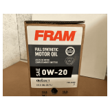 6 GALLONS OF FRAM SAE 0W-20 FULL SYNTHETIC MOTOR OIL