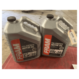 2 1.25 GALLON JUGS OF FRAM SAE 5W-20 FULL SYNTHETIC MOTOR OIL