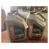2 1.25 GALLON JUGS OF FRAM SAE 5W-20 FULL SYNTHETIC MOTOR OIL