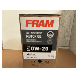 6 GALLONS OF FRAM SAE 0W-20 FULL SYNTHETIC MOTOR OIL