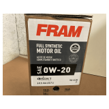 6 GALLONS OF FRAM SAE 0W-20 FULL SYNTHETIC MOTOR OIL