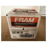 1 CASE/6 QUARTS OF FRAM SAE 0W-20 SYNTHETIC HIGH MILEAGE MOTOR OIL