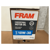 6 GALLONS OF FRAM SAE 10W-30 CONVENTIONAL MOTOR OIL