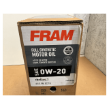 6 GALLONS OF FRAM SAE 0W-20 FULL SYNTHETIC MOTOR OIL