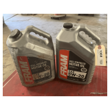 2 1.25 GALLON JUGS OF FRAM SAE 5W-20 FULL SYNTHETIC MOTOR OIL