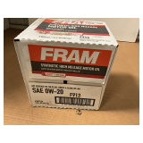 6 QUARTS OF FRAM 0W-20 SYNTHETIC HIGH MILEAGE MOTOR OIL