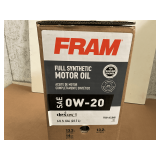 6 GALLONS OF FRAM SAE 0W-20 FULL SYNTHETIC MOTOR OIL