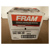 1 CASE/6 QUARTS OF FRAM SAE 0W-20 SYNTHETIC HIGH MILEAGE MOTOR OIL