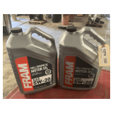 2 1.25 GALLON JUGS OF FRAM SAE 5W-20 FULL SYNTHETIC MOTOR OIL