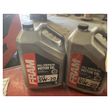 2 1.25 GALLON JUGS OF FRAM SAE 5W-20 FULL SYNTHETIC MOTOR OIL