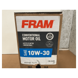 6 GALLONS OF FRAM SAE 10W-30 CONVENTIONAL MOTOR OIL