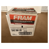 1 CASE/6 QUARTS OF FRAM SAE 0W-20 SYNTHETIC HIGH MILEAGE MOTOR OIL