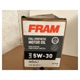 6 GALLONS OF FRAM SAE 5W-30 FULL SYNTHETIC MOTOR OIL