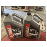 2 1.25 GALLON JUGS OF FRAM SAE 5W-20 FULL SYNTHETIC MOTOR OIL