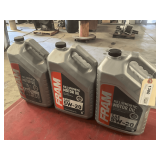 3 1.25 GALLON JUGS OF FRAM SAE 5W-20 FULL SYNTHETIC MOTOR OIL