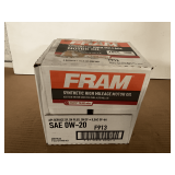 1 CASE/6 QUARTS OF FRAM SAE 0W-20 SYNTHETIC HIGH MILEAGE MOTOR OIL