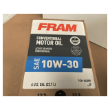 6 GALLONS OF FRAM SAE 10W-30 CONVENTIONAL MOTOR OIL