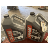 2 1.25 GALLON JUGS OF FRAM SAE 5W-30 FULL SYNTHETIC MOTOR OIL