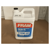 2.5 GALLONS OF FRAM SAE 15W-40 HEAVY DUTY CONVENTIONAL MOTOR OIL