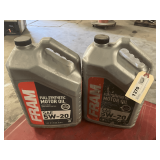 2 1.25 GALLON JUGS OF FRAM SAE 5W-20 FULL SYNTHETIC MOTOR OIL