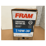 6 GALLONS OF FRAM SAE 10W-30 CONVENTIONAL MOTOR OIL