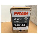 6 GALLONS OF FRAM SAE 0W-20 FULL SYNTHETIC MOTOR OIL