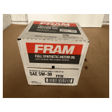 1 CASE/6QUARTS OF FRAM SAE 5W-30 FULL SYNTHETIC MOTOR OIL
