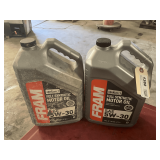2 1.25 GALLON JUGS OF FRAM SAE 5W-30 FULL SYNTHETIC MOTOR OIL