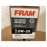 6 GALLONS OF FRAM SAE 0W-20 FULL SYNTHETIC MOTOR OIL