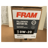 6 GALLONS OF FRAM SAE 0W-20 FULL SYNTHETIC MOTOR OIL