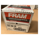 6 QUARTS OF FRAM 0W-20 SYNTHETIC HIGH MILEAGE MOTOR OIL