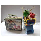G.I. Joe Lunchbox and M&M Wild Thing Roller Coaster Dispenser