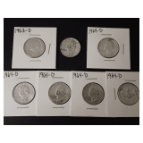(7) 1963-1964 WASHINGTON QUARTERS