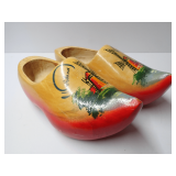 Dutch Wooden Clogs with Hand-Painted Windmill Designs