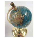 Small Decorative Desktop Terrestrial Globe - Appears to be a gemstone globe - Please come to inspection to verify for yourself.