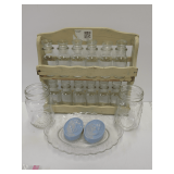 Glass Jars, Spice Rack, and Bicentennial Soap Assortment