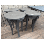 SET OF FOUR MATCHING VINTAGE ROUND SIDE TABLES