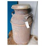 Vintage Metal Milk Can with Lid