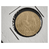1911 FRENCH 20 FRANCS "ROOSTER" GOLD COIN