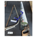 Selection of Various Saws Including Painted Hand Saw