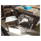 Singer Treadle Sewing Machine, Cabinet/Chair & Accessories